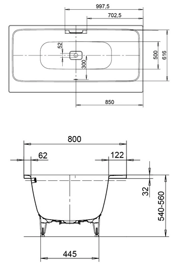 Kaldewei Asymmrtric Duo wanna prostokątna 170x80cm 274000010001