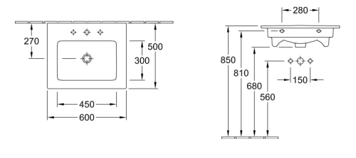 Villeroy&Boch Venticello umywalka meblowa 60x50cm 41246001