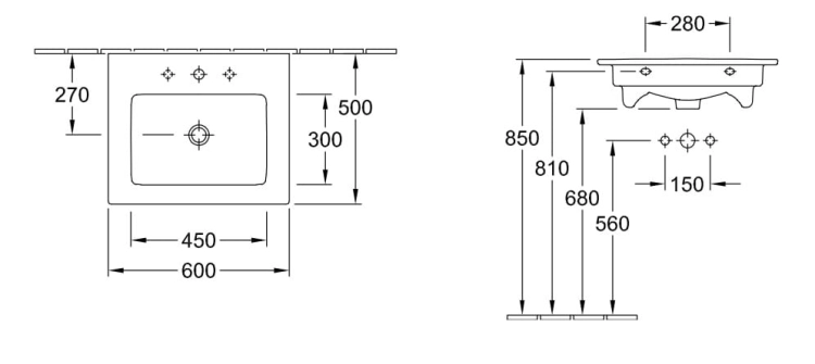 Villeroy&Boch Venticello umywalka meblowa 60x50cm 41246001