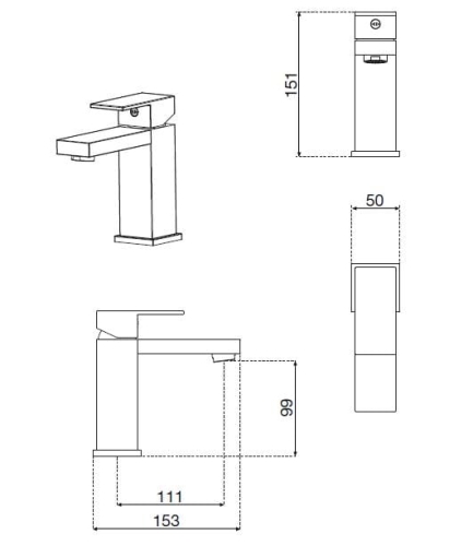 Novellini Fly 2 bateria umywalkowa RUBLA151NO-K