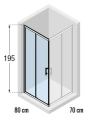 Novellini Kali A kabina prostokątna 70x80cm KALIA6676-1B