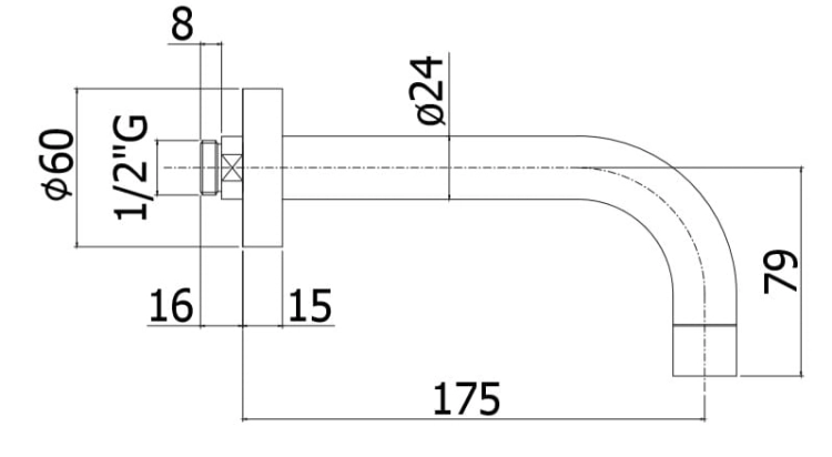 Paffoni Stick komplet wannowy podtynkowy, wylewka 175mm SK015ZWW