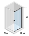 Novellini Kali A kabina prostokątna 70x80cm KALIA6676-1B