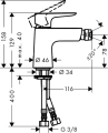HansGrohe Talis E bateria bidetowa Push-Open 71721000