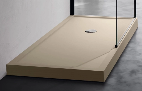 Novellini Olympic Plus brodzik prostokątny 140x80x12,5cm ze zintegrowaną obudową, beż OL1408011-11