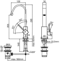 Paffoni Level Asta bateria umywalkowa LEA877CR