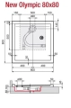 Novellini New Olimpic brodzik kwadratowy 80x80x4,5cm OLN804-30