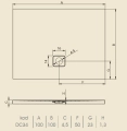 Riho Basel brodzik kwadratowy 100x100x4,5cm DC34