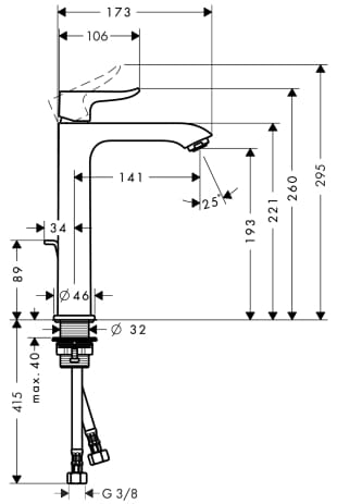 HansGrohe Metris E2 ComfortZone 200 bateria umywalkowa 31183000