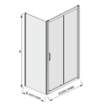 Sanplast TX5 kabina prostokątna 90x100 cm W0 sb 600-270-1110-38-400 + 600-270-1320-38-400