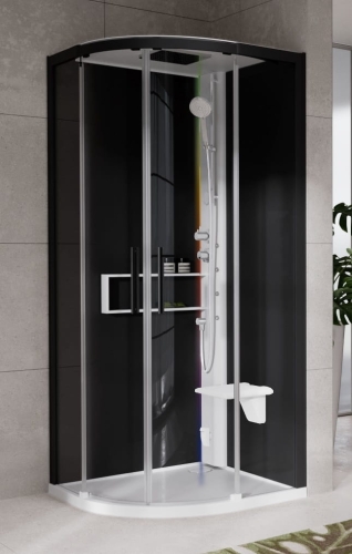 Novellini Glax 2 2.0 R90 kabina masażowo-parowa półokrągła 90x90cm G22R90T5-1UH