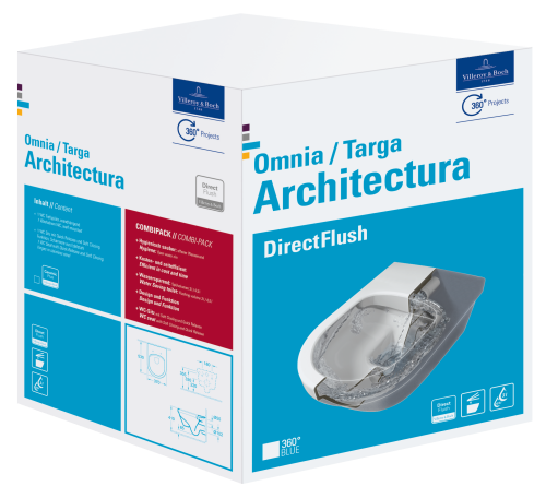 Villeroy&Boch Omnia Architectura miska podwieszana 53x37cm DirectFlush z deską wolnoopadającą 5684HR01