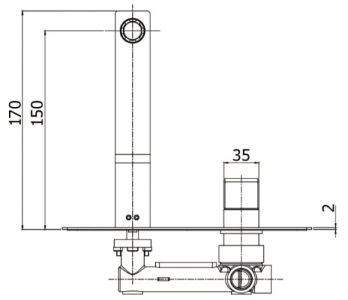 Paffoni Elle bateria umywalkowa podtynkowa, wylewka 150 mm, chrom EL104CR