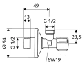 Schell Comfort zawór kątowy 1/2"x1/2'' 052170699