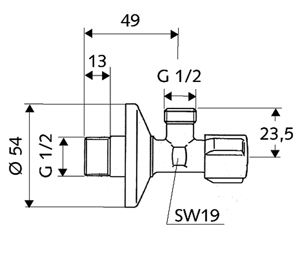 Schell Comfort zawór kątowy 1/2"x1/2'' 052170699