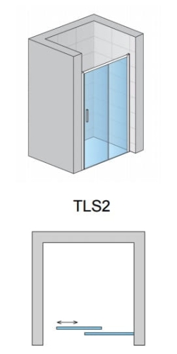 Sanswiss Top-Line S drzwi przesuwne dwuczęściowe 120cm (117,5-122,5), prawe, profile srebrny połysk, szkło bezbarwne TLS2D1205007