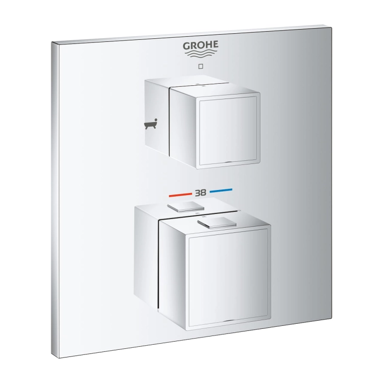 Grohe Grohtherm Cube bateria z termostatem do obsługi dwóch wyjść, element zewnętrzny 24155000