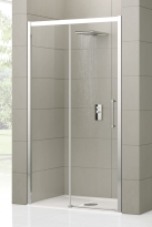 Novellini Rose 2P drzwi prysznicowe przesuwne 121-127cm, lewe, szkło bezbarwne, profil chrom ROSE2P121S-1K