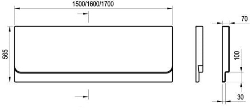 Ravak Chrome panel przedni A 170 cm CZ74100A00
