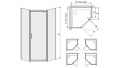 Sanplast TX5b kabina przyścienna pięciokątna 100 cm PKDJ/TX5b-100 W0 sb 600-271-0940-38-401