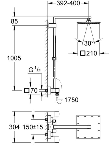 Grohe Rainshower Allure system prysznicowy 26087000 