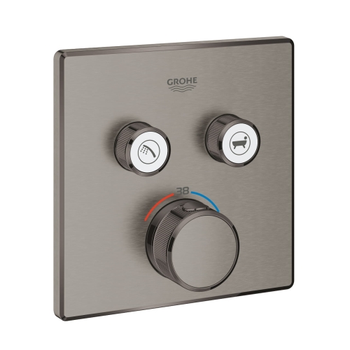 Grohe Grohtherm SmartControl Cube bateria termostatyczna do obsługii 2 wyjść, element zewnętrzny brushed hard graphite 29124AL