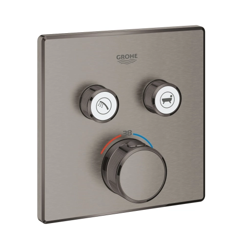 Grohe Grohtherm SmartControl Cube bateria termostatyczna do obsługii 2 wyjść, element zewnętrzny brushed hard graphite 29124AL