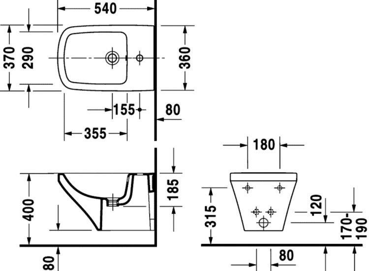 Duravit Durastyle bidet podwieszany 54x37cm 2282150000