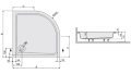 Sanplast Free Line brodzik półokrągły BP/FREE 90x90x15+STB 615-040-2230-01-000 