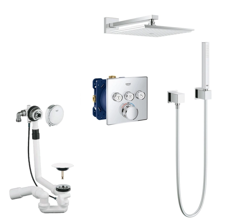 Grohe SmartControl komplet wannowy z deszczownicą, termostatem i z napełnianiem 344006ED