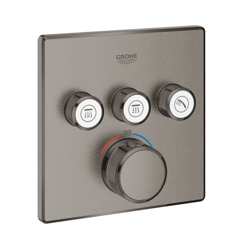 Grohe Grohtherm SmartControl Cube bateria termostatyczna do obsługii 3 wyjść, element zewnętrzny brushed hard graphite 29126AL0