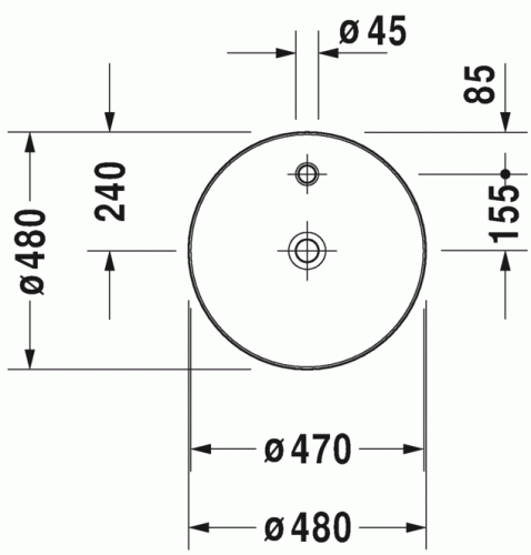 Duravit Cape Cod umywalka nablatowa ø 48cm 2328480000