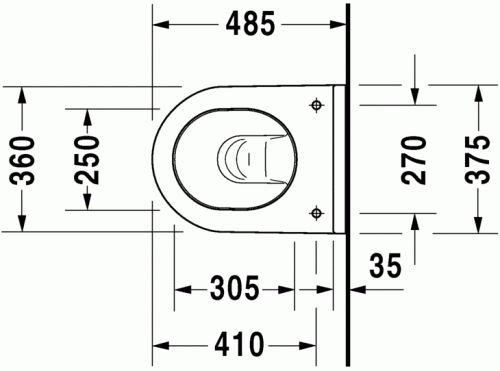 Duravit Starck 3 miska podwieszana Compact 48,5x36cm 2207090000