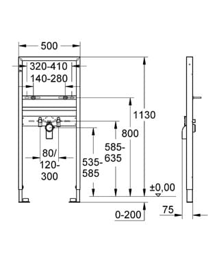 Grohe Rapid SL stelaż do umywalki 38554001