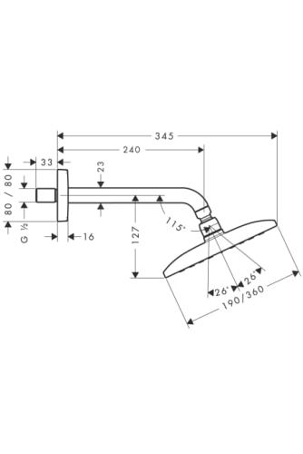 HansGrohe Raindance E360 AIR 1jet deszczownica 27371000