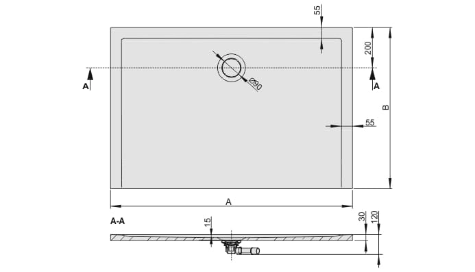 Sanplast Space Mineral brodzik prostokątny B-M/SPACE 100x120x1,5 Pro Safe 645-290-0650-01-002