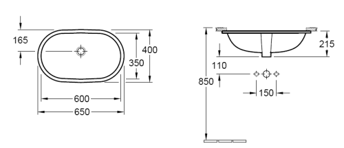 Villeroy&Boch O.Novo umywalka podblatowa 60x35cm CeramicPlus 416260R1