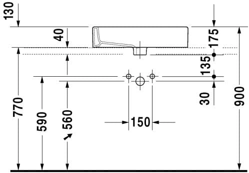 Duravit Vero umywalka nablatowa 59,5x46,5cm 0452600000