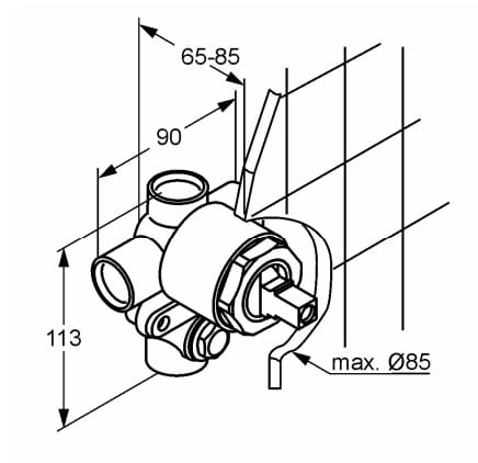 KLUDI Bozz element podtynkowy baterii wannowo-prysznicowej 38624N-tech