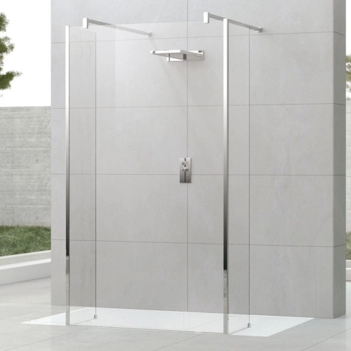 Novellini Kuadra HF Walk-In ścianka wolnostojąca z dwoma stałymi panelami 30+94+30cm, szkło bezbarwne, chrom KUADFC96HL30-1K 