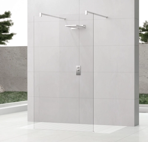 Novellini Kuadra HF Walk-In ścianka wolnostojąca 154cm, szkło bezbarwne, chrom KUADFC156-1K