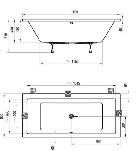 Ravak Formy 02 wanna prostokątna 180x80cm C881000000