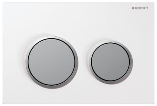Geberit Omega 20 przycisk spłukujący biały/chrom-mat/chrom-mat 115.085.KL.1