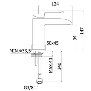 Paffoni Level Standard bateria umywalkowa LES061CR