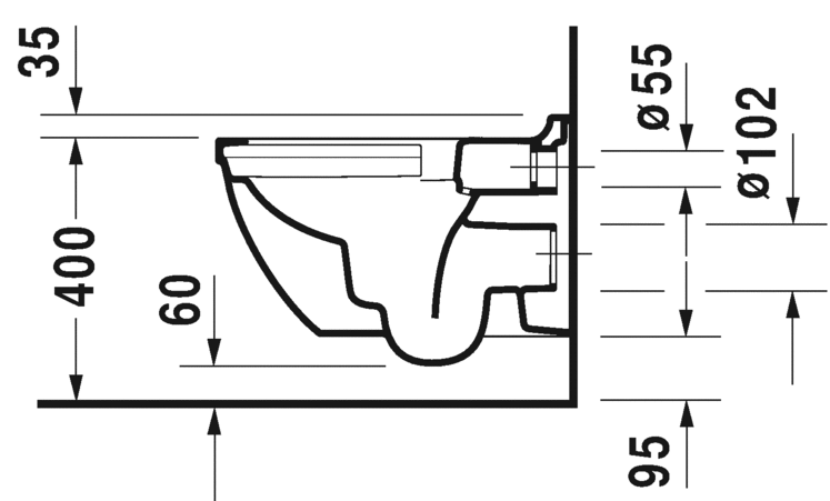 Duravit Starck 3 Rimless miska podwieszana 54x36cm z deską sedesową wolnoopadajacą 45270900A1