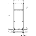 Element montażowy Geberit Duofix do natrysków, 130 cm, z odpływem ściennym, do baterii ściennej natynkowej 111.587.00.1