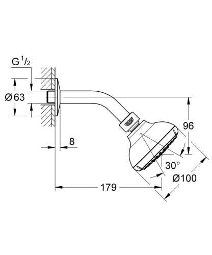 Grohe Tempesta 100 prysznic górny, 4 strumienie 27870001