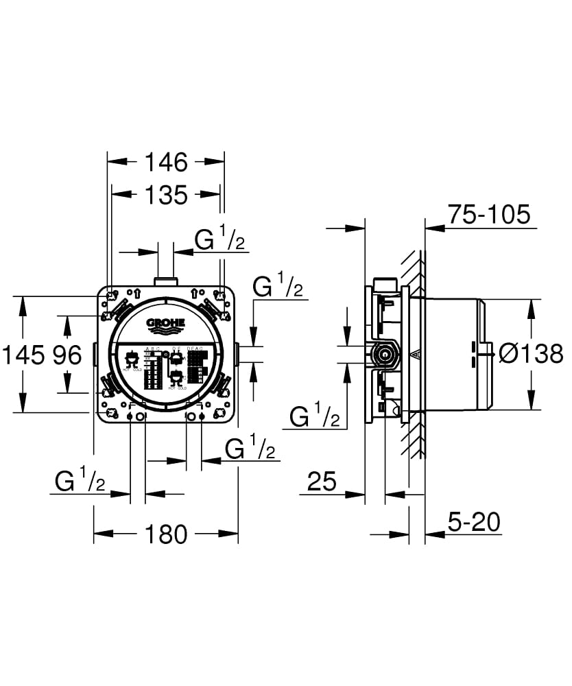 Grohe SmartControl komplet wannowy z deszczownicą, termostatem i z napełnianiem 344006ED