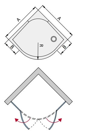 Sanswiss PUR PU4P kabina półokrągła 100x100cm, promień 550, szkło bezbarwne, profile chrom PU4P551001007