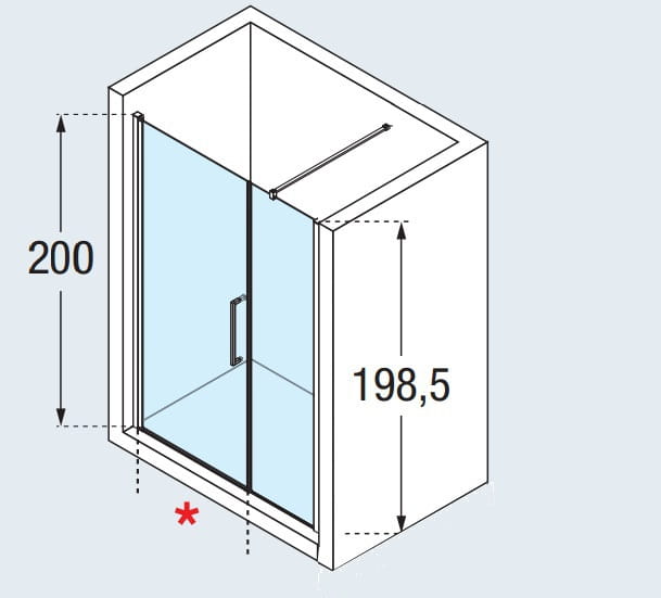Novellini Young 2.0 G+F in line drzwi prysznicowe skrzydłowe 115cm(114-118cm), profil biały mat, szkło bezbarwne Y2GFL114-1U